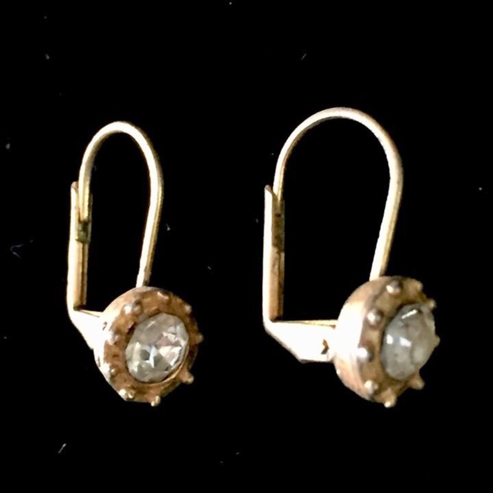 Gold toned lever back earrings